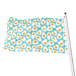 Blue Fried Eggs Pattern Print Flag