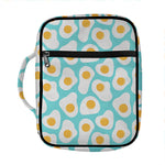Blue Fried Eggs Pattern Print Front Pocket Bible Bag