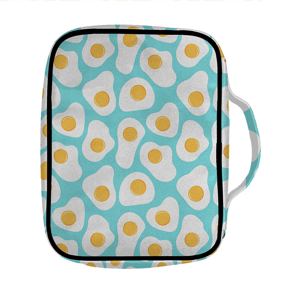 Blue Fried Eggs Pattern Print Front Pocket Bible Bag