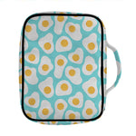 Blue Fried Eggs Pattern Print Front Pocket Bible Bag