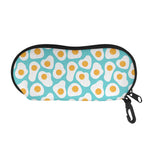 Blue Fried Eggs Pattern Print Glasses Case