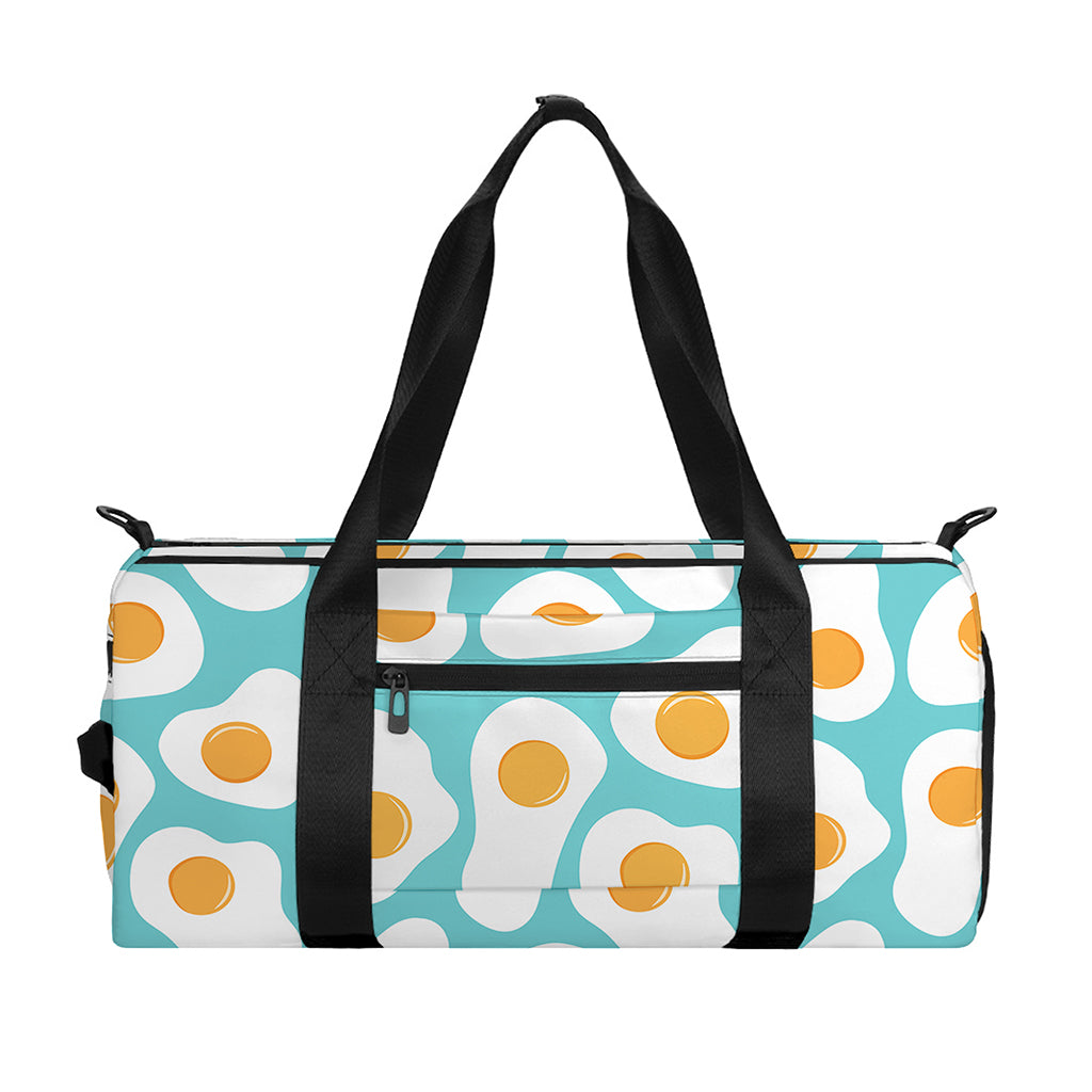 Blue Fried Eggs Pattern Print Gym Bag
