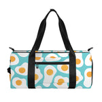 Blue Fried Eggs Pattern Print Gym Bag