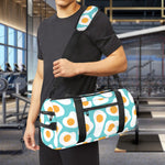 Blue Fried Eggs Pattern Print Gym Bag