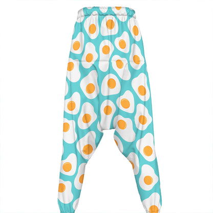 Blue Fried Eggs Pattern Print Hammer Pants