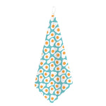 Blue Fried Eggs Pattern Print Hand Towel