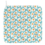 Blue Fried Eggs Pattern Print Hand Towel