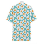 Blue Fried Eggs Pattern Print Hawaiian Shirt