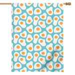 Blue Fried Eggs Pattern Print House Flag