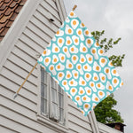 Blue Fried Eggs Pattern Print House Flag