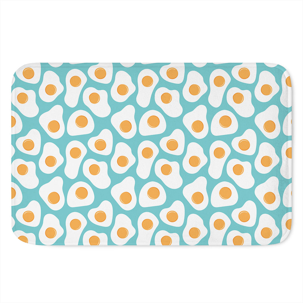 Blue Fried Eggs Pattern Print Indoor Door Mat