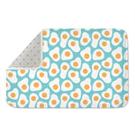 Blue Fried Eggs Pattern Print Indoor Door Mat