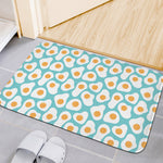 Blue Fried Eggs Pattern Print Indoor Door Mat