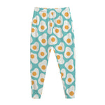 Blue Fried Eggs Pattern Print Jogger Pants