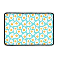 Blue Fried Eggs Pattern Print Kitchen Mat