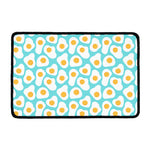 Blue Fried Eggs Pattern Print Kitchen Mat
