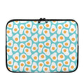 Blue Fried Eggs Pattern Print Laptop Sleeve