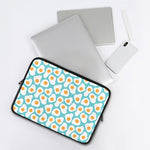 Blue Fried Eggs Pattern Print Laptop Sleeve