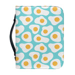 Blue Fried Eggs Pattern Print Leather Bible Cover