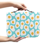 Blue Fried Eggs Pattern Print Leather Bible Cover