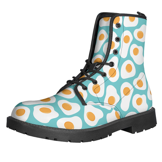 Blue Fried Eggs Pattern Print Backpack