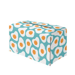 Blue Fried Eggs Pattern Print Leather Tissue Box Cover