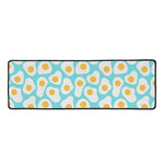 Blue Fried Eggs Pattern Print Long Kitchen Mat