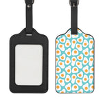 Blue Fried Eggs Pattern Print Luggage Tag