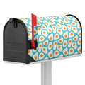Blue Fried Eggs Pattern Print Mailbox Cover