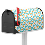 Blue Fried Eggs Pattern Print Mailbox Cover