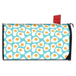 Blue Fried Eggs Pattern Print Mailbox Cover