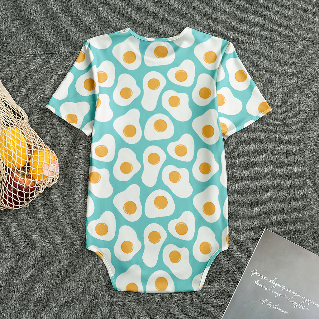 Blue Fried Eggs Pattern Print Men's Bodysuit