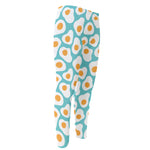 Blue Fried Eggs Pattern Print Men's Compression Pants