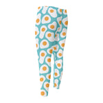 Blue Fried Eggs Pattern Print Men's Compression Pants