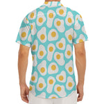 Blue Fried Eggs Pattern Print Men's Deep V-Neck Shirt