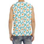 Blue Fried Eggs Pattern Print Men's Fitness Tank Top