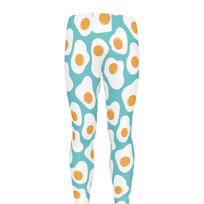 Blue Fried Eggs Pattern Print Men's leggings