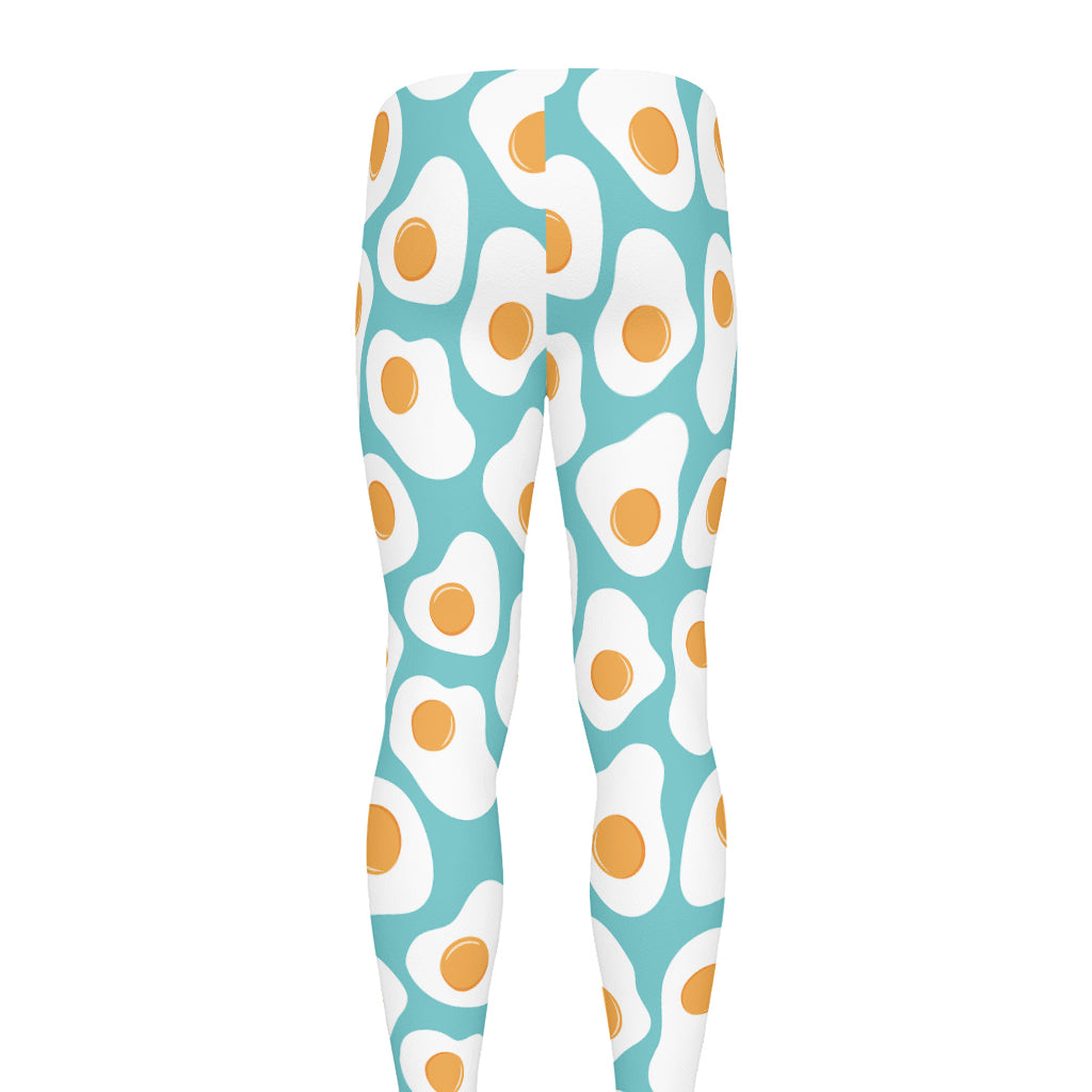 Blue Fried Eggs Pattern Print Men's leggings