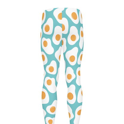 Blue Fried Eggs Pattern Print Men's leggings