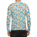 Blue Fried Eggs Pattern Print Men's Long Sleeve Rash Guard