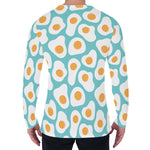 Blue Fried Eggs Pattern Print Men's Long Sleeve T-Shirt