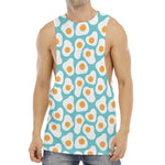 Blue Fried Eggs Pattern Print Men's Muscle Tank Top