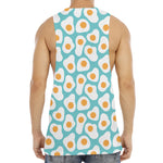 Blue Fried Eggs Pattern Print Men's Muscle Tank Top