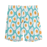 Blue Fried Eggs Pattern Print Men's Sports Shorts