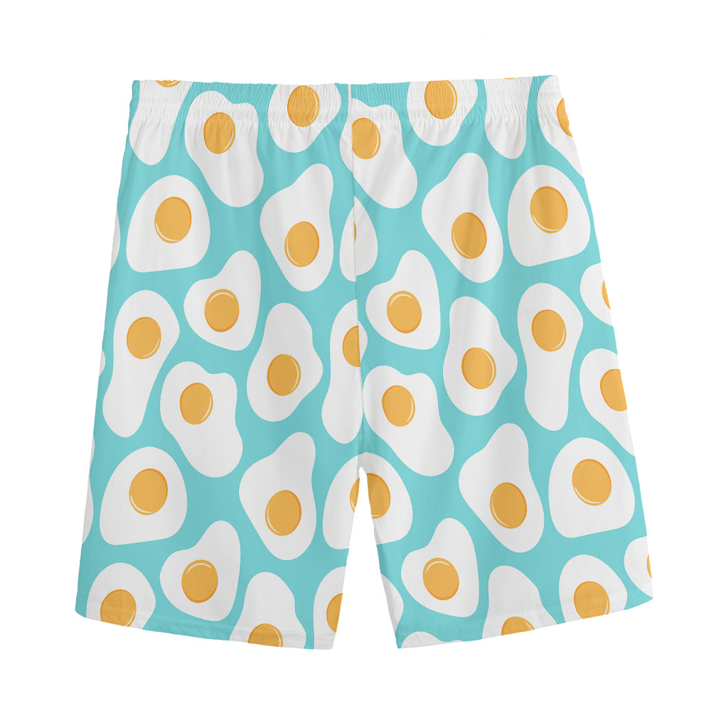 Blue Fried Eggs Pattern Print Men's Sports Shorts