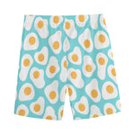 Blue Fried Eggs Pattern Print Men's Sports Shorts