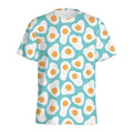 Blue Fried Eggs Pattern Print Men's Athletic T-Shirt