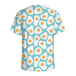 Blue Fried Eggs Pattern Print Men's Sports T-Shirt