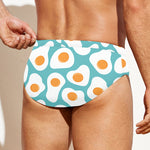 Blue Fried Eggs Pattern Print Men's Swim Briefs