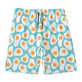 Blue Fried Eggs Pattern Print Men's Swim Trunks
